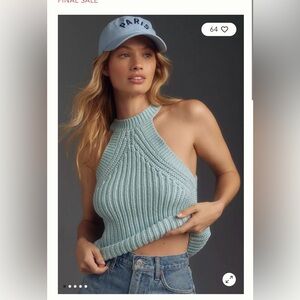 Anthropologie Mint Green Sleeveless Sweater